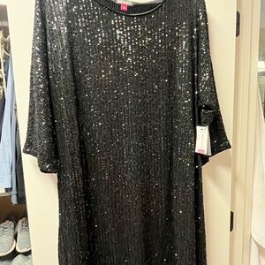 Vince Camuto Black Sequin Dress